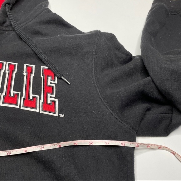 Louisville Black & Red Spell Out Full Zip Hoodie Size Extra Large - Picture 4 of 7